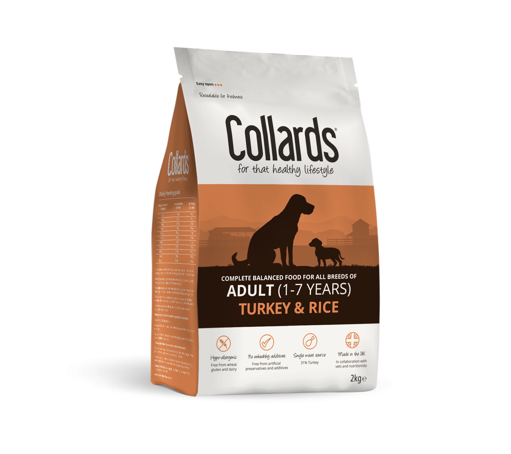Collards Turkey & Rice Adult Dry Dog Food - 2kg